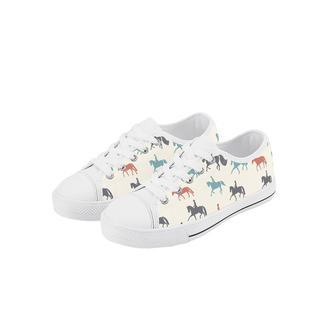 Horse Kid's Low Top Canvas Shoes