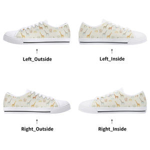 Giraffe Women's Low Top Canvas Shoes