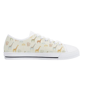 Giraffe Women's Low Top Canvas Shoes