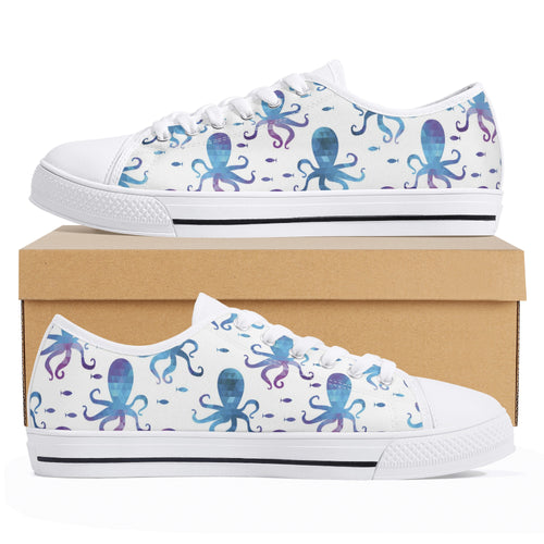 Octopus Women's Low Top Canvas Shoes