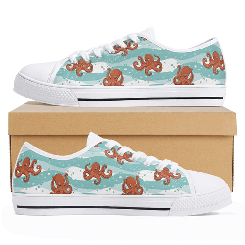 Octopus Women's Low Top Canvas Shoes