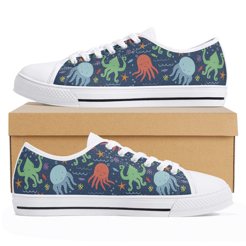 Octopus Women's Low Top Canvas Shoes