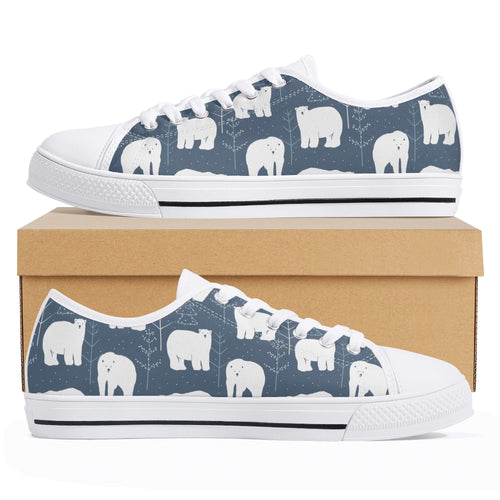 Polar Bear Women's Low Top Canvas Shoes