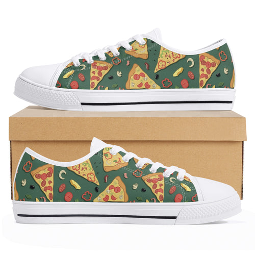 Pizza Women's Low Top Canvas Shoes