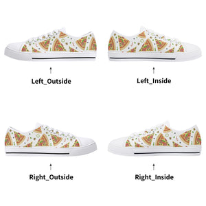 Pizza Women's Low Top Canvas Shoes