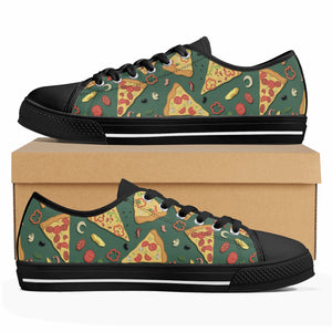 Pizza Women's Low Top Canvas Shoes