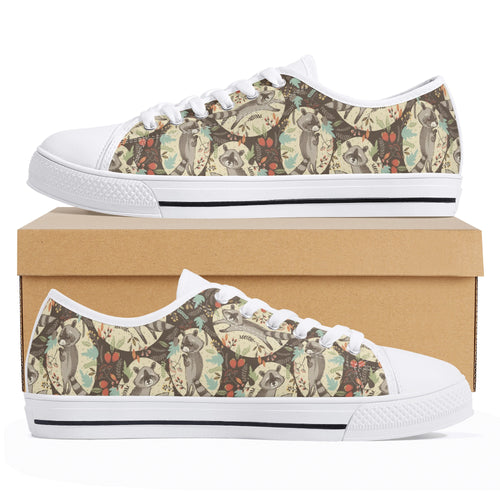 Raccoon Women's Low Top Canvas Shoes