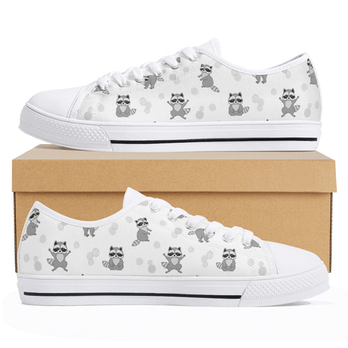 Raccoon Women's Low Top Canvas Shoes