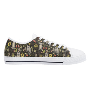 Raccoon Women's Low Top Canvas Shoes