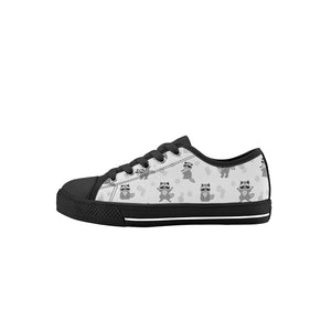 Raccoon Kid's Low Top Canvas Shoes