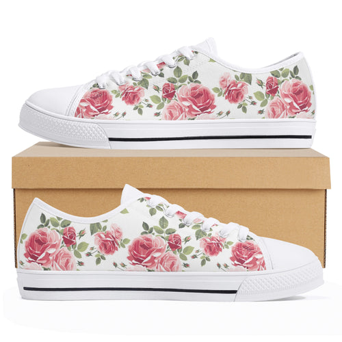 Rose Women's Low Top Canvas Shoes