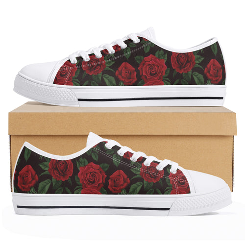 Rose Women's Low Top Canvas Shoes