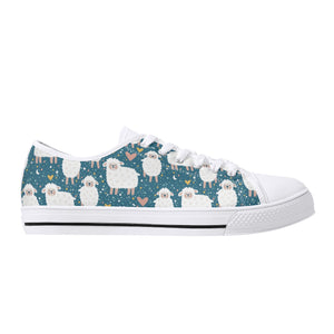 Sheep Women's Low Top Canvas Shoes