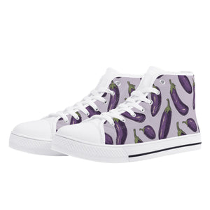 Eggplant Womens Rubber High Top Canvas Shoes