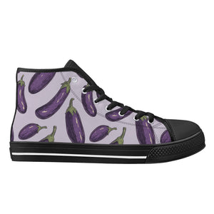 Eggplant Womens Rubber High Top Canvas Shoes