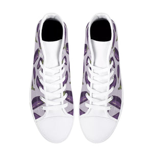 Eggplant Womens Rubber High Top Canvas Shoes