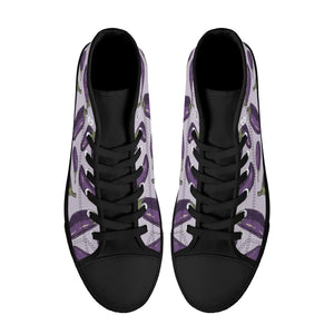 Eggplant Womens Rubber High Top Canvas Shoes