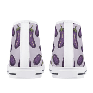 Eggplant Womens Rubber High Top Canvas Shoes