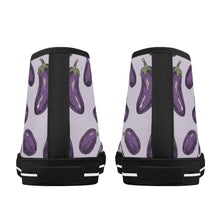 Eggplant Womens Rubber High Top Canvas Shoes