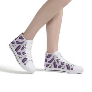 Eggplant Womens Rubber High Top Canvas Shoes