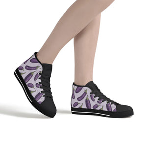 Eggplant Womens Rubber High Top Canvas Shoes