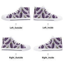 Eggplant Womens Rubber High Top Canvas Shoes