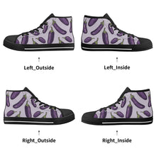 Eggplant Womens Rubber High Top Canvas Shoes