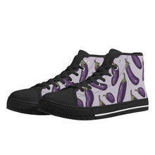 Eggplant Womens Rubber High Top Canvas Shoes