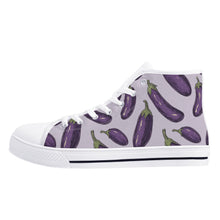 Eggplant Womens Rubber High Top Canvas Shoes