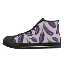 Eggplant Womens Rubber High Top Canvas Shoes