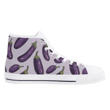 Eggplant Womens Rubber High Top Canvas Shoes