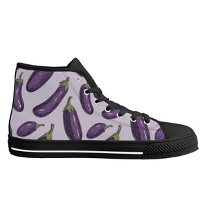 Eggplant Womens Rubber High Top Canvas Shoes