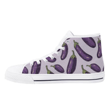 Eggplant Womens Rubber High Top Canvas Shoes