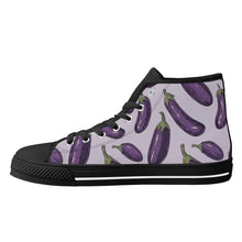 Eggplant Womens Rubber High Top Canvas Shoes