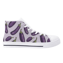 Eggplant Womens Rubber High Top Canvas Shoes