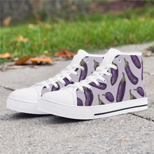 Eggplant Womens Rubber High Top Canvas Shoes