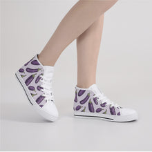 Eggplant Womens Rubber High Top Canvas Shoes