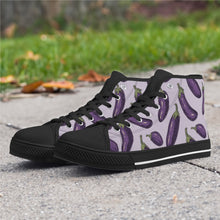 Eggplant Womens Rubber High Top Canvas Shoes