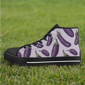 Eggplant Womens Rubber High Top Canvas Shoes