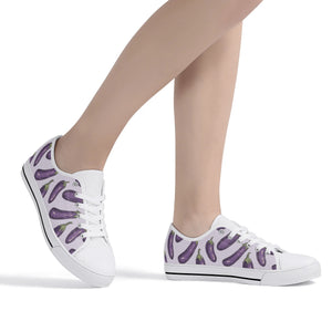 Eggplant Womens Rubber Low Top Canvas Shoes