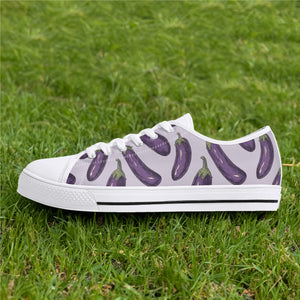 Eggplant Womens Rubber Low Top Canvas Shoes