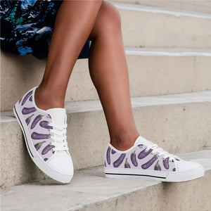 Eggplant Womens Rubber Low Top Canvas Shoes