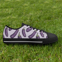 Eggplant Womens Rubber Low Top Canvas Shoes